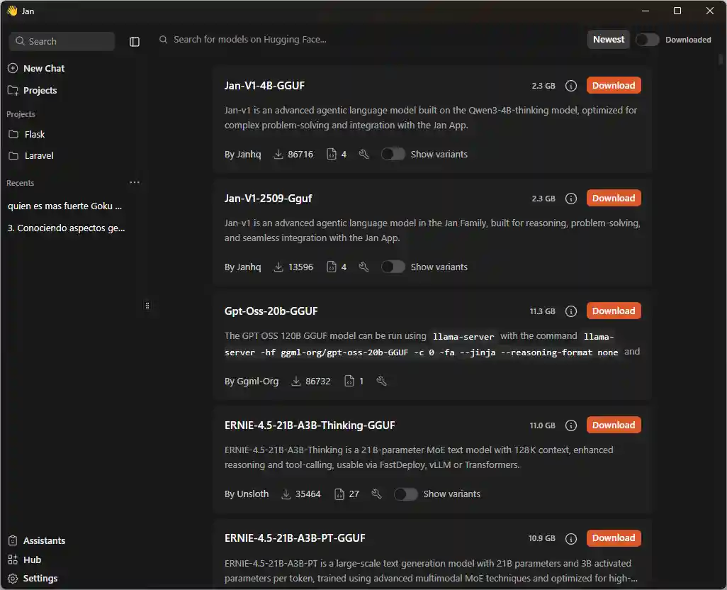 Hub para seleccionar LLM