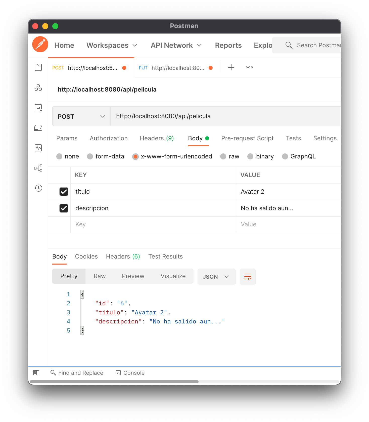 Postman enviar una petición