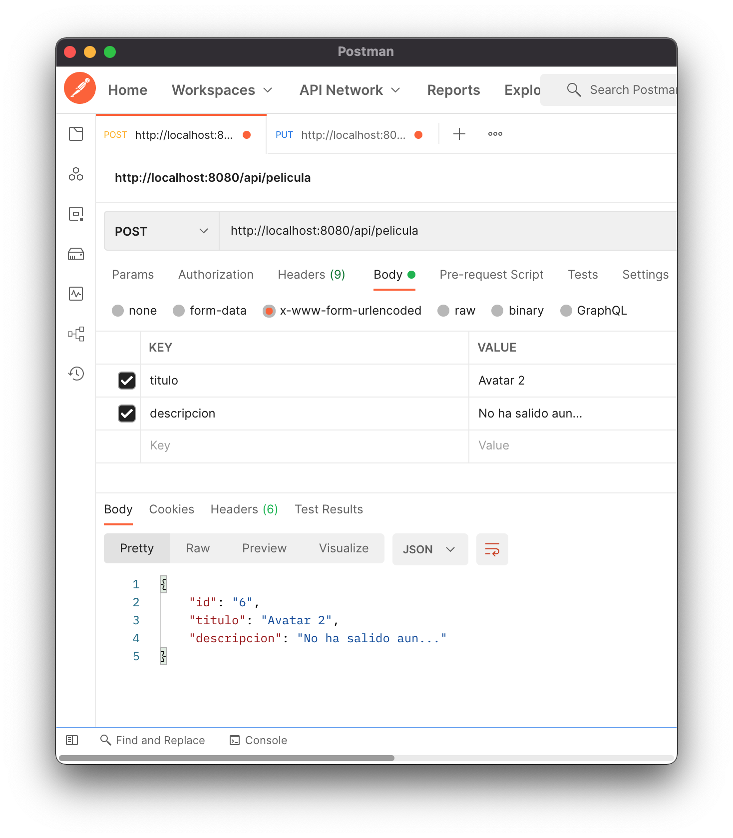 Postman send a request