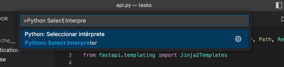 Window to select interpreter with Command/Control + Shift + P
