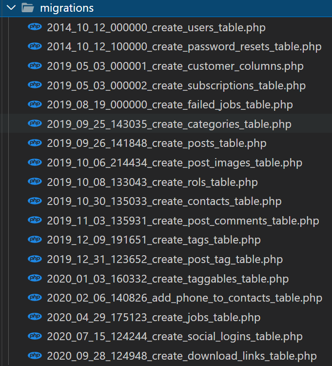 Migraciones de ejemplo
