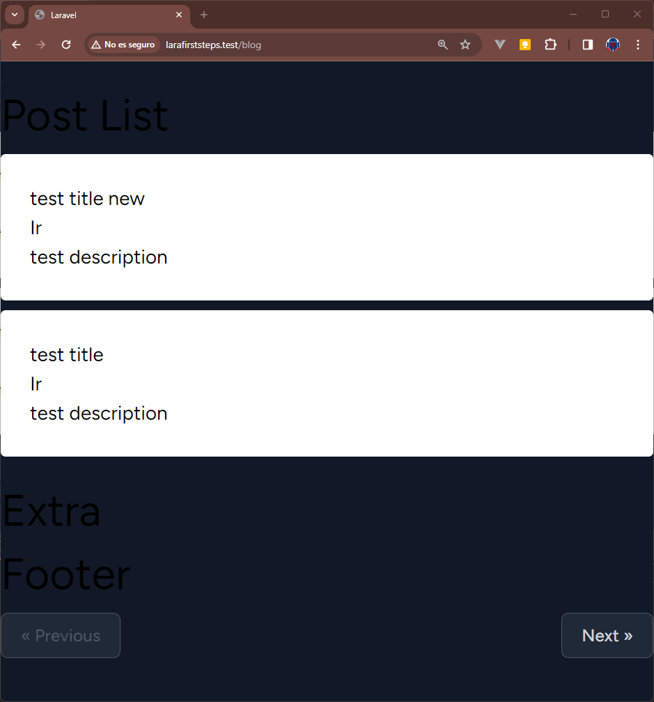 Listado de publicaciones, slot por defecto y slot con nombre