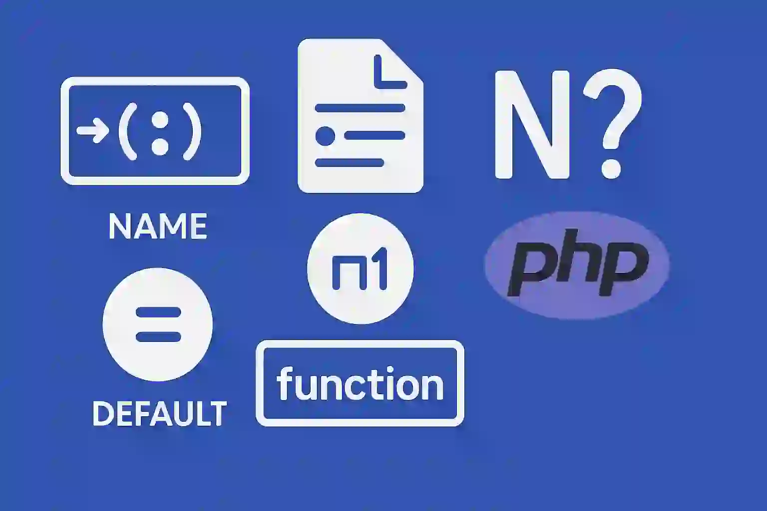 Named arguments in functions, default and nullable values in PHP