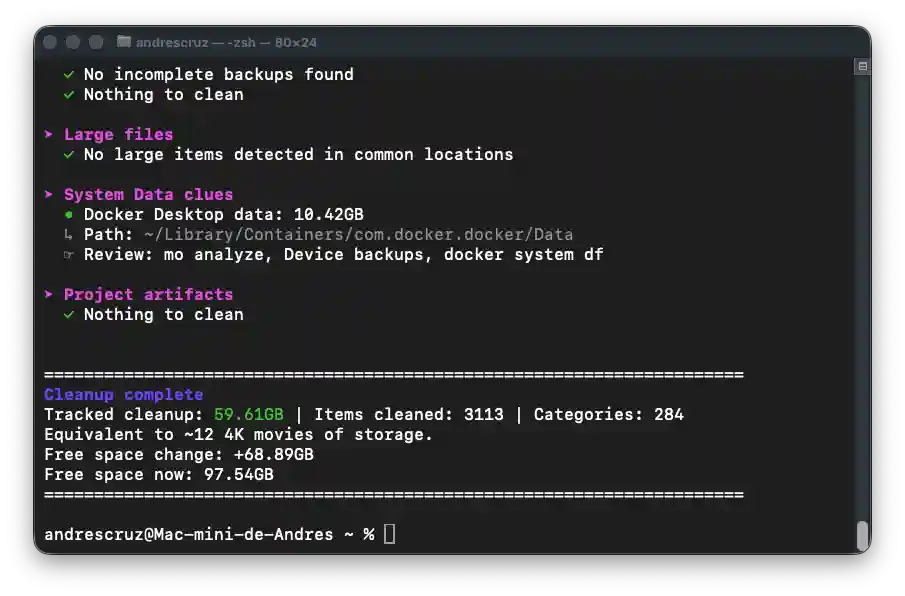 60 GB Freed Space