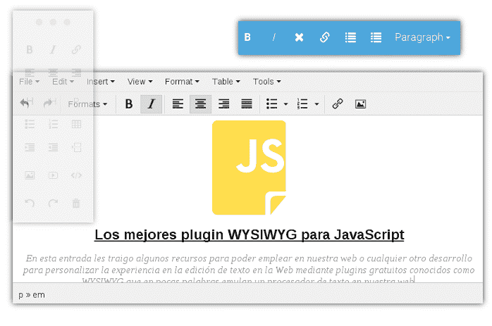 Los mejores plugin WYSIWYG para JavaScript