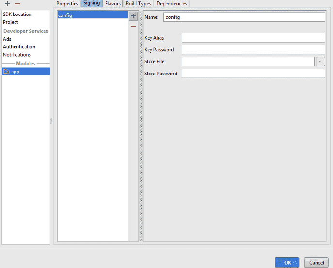 android studio app signing android studio app signing