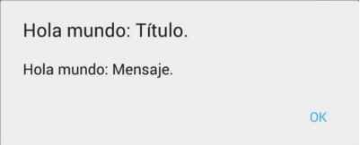 Diálogo simple de mensaje en Android