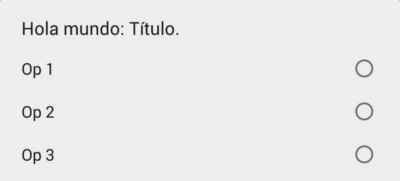 Diálogos de selección simple con radio en Android