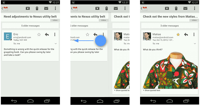 swipe en Gmail
