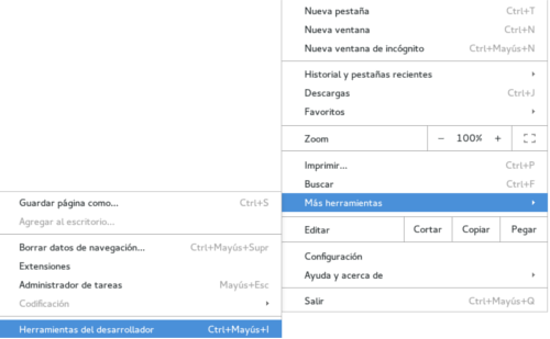 Consola desarrollador Google chrome Consola desarrollador Google chrome