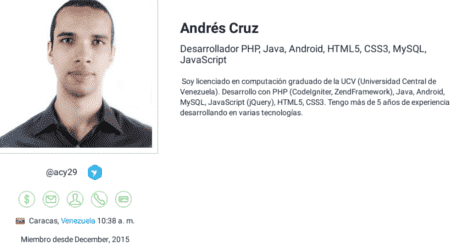 perfil freelancer