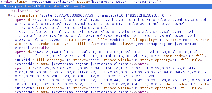 jquery vector tags de un mapa del mundo