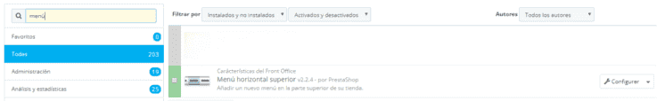 Módulo para configurar el menu prestashop Módulo para configurar el menu prestashop