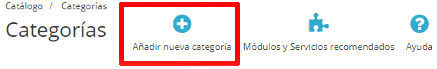 Opciones Categorías Opciones Categorías