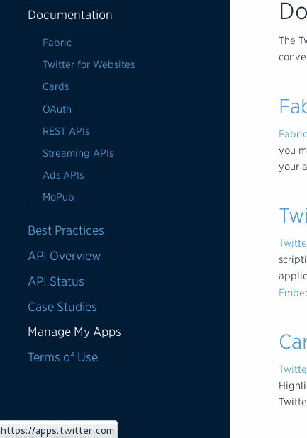 portal de desarrolladores de twitter - mis aplicaciones - manage my apps portal de desarrolladores de twitter - mis aplicaciones - manage my apps