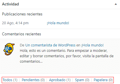 caja de comentarios de wordpress