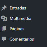 barra navegación sección dos wordpress