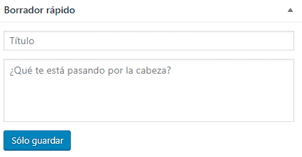 caja de borrador de wordpress