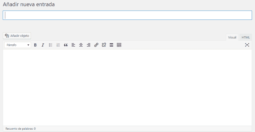 crear entrada wordpress