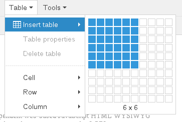 Editor Tinymce Excel