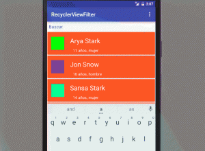 Creando un filtro para los RecycleView en Android